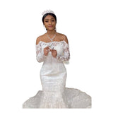 Robe de mariée sirène manche longue blanche