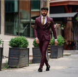Costume bordeaux 3 pièces slim fit