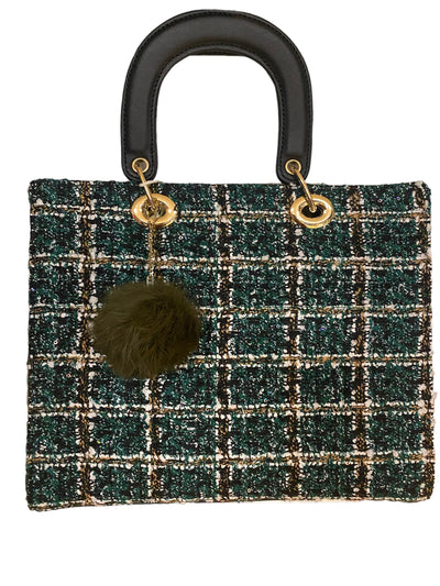 Sac à main vert et or