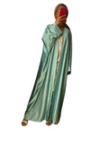 kimono en satin vert d'eau