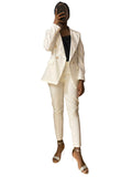 Tailleur femme blanc veste croisée
