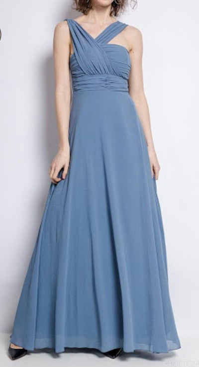 Robe de soirée asymétrique bleu - Sonia