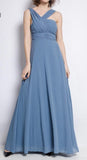 Robe de soirée asymétrique bleu - Sonia
