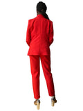 Tailleur femme rouge croisée croisée