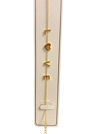 Bracelet en acier inoxydable plaqué or avec inscription 