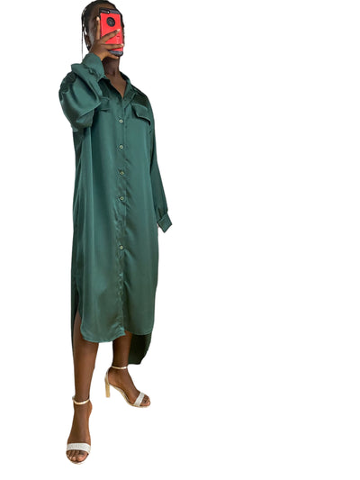 Robe chemise grande taille asymétrique