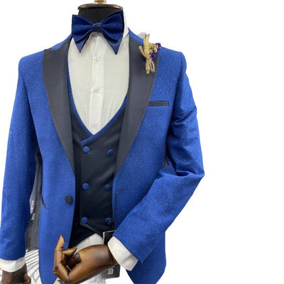costume 3 pièces bleu