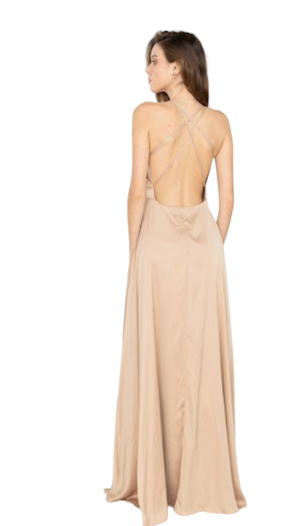 Robe de soirée col bénitier dos nu