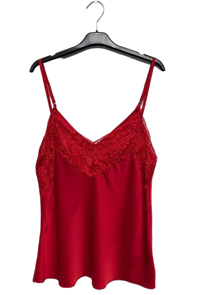 Top caraco en satin et dentelle