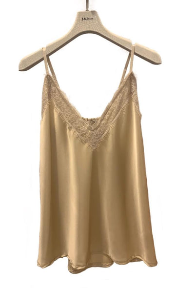 Top caraco en satin et dentelle