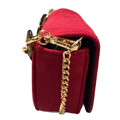 pochette en daim rouge