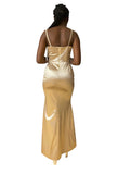 Robe en satin demoiselles d’honneur dorée