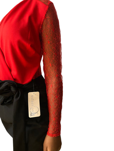Combi femme rouge et noire