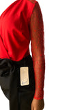 Combi femme rouge et noire