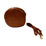 petit sac rond marron à bandoulière 