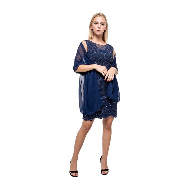 Robe de soirée bleu nuit