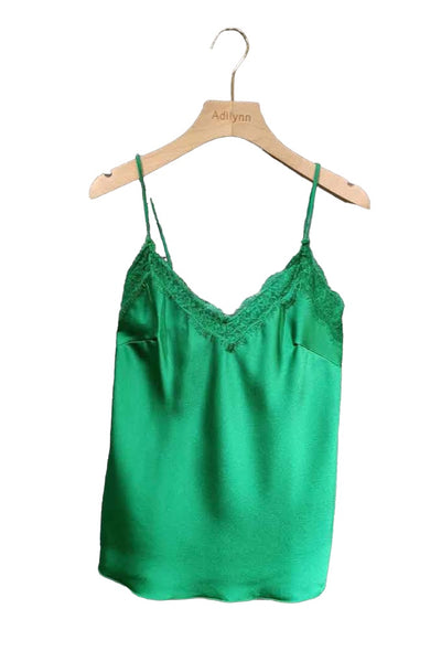 Top caraco en satin et dentelle