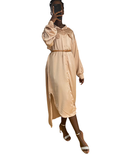 Robe chemise grande taille asymétrique