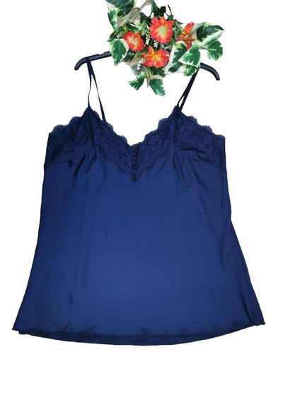 Top caraco en satin et dentelle