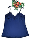 Top caraco en satin et dentelle