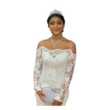 Robe de mariée sirène manche longue blanche