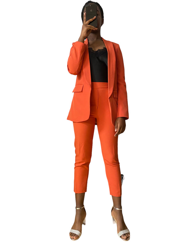 Ensemble tailleur blazer pantalon Corail