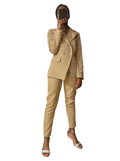 Tailleur femme champagne croisée