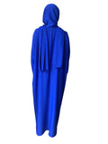 Abaya avec voile intégré bleu roi