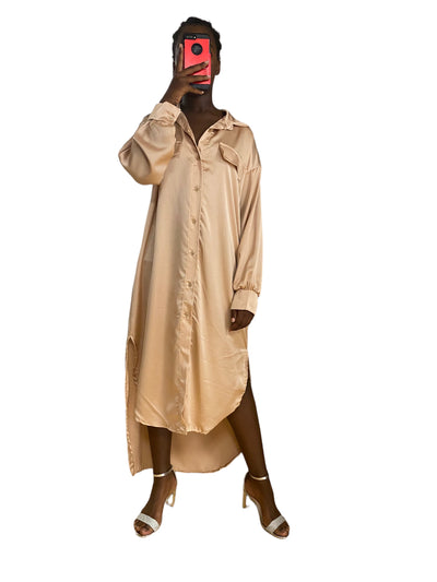 Robe chemise grande taille asymétrique