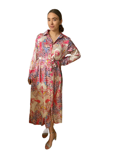 Robe imprimée fleurie manches longues