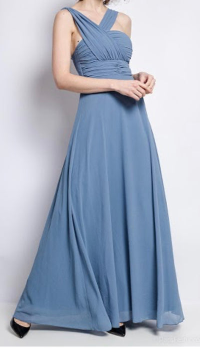 Robe de soirée asymétrique bleu - Sonia
