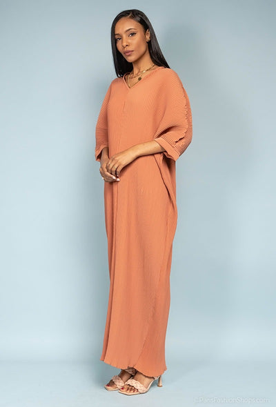 Robe droite plissée oversize